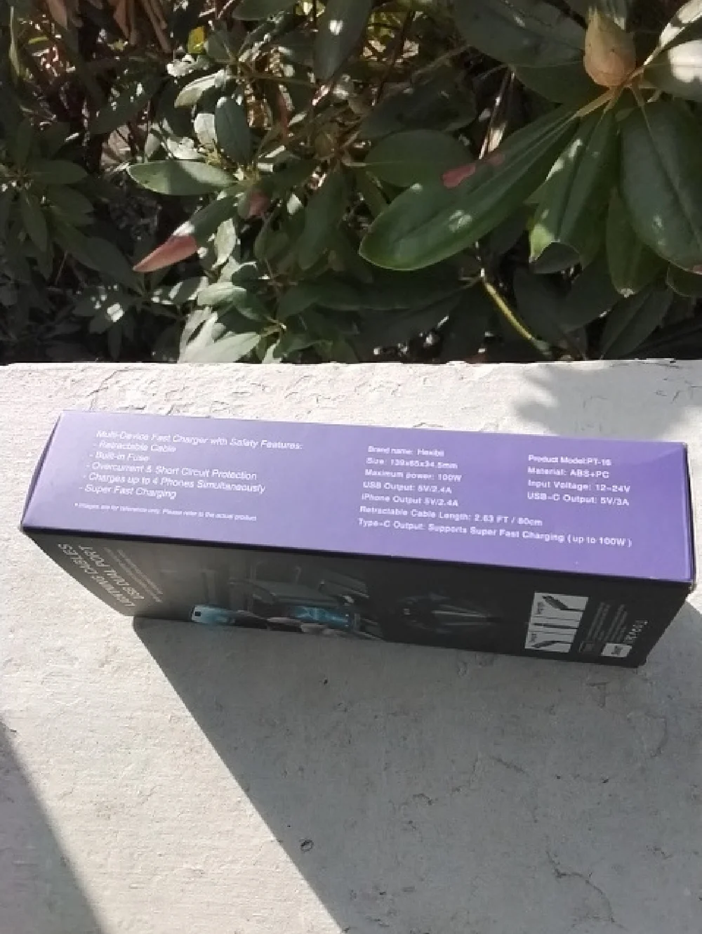 Hexibii NIB 4-in-1 Super Fast Car Charger - Purple Box
